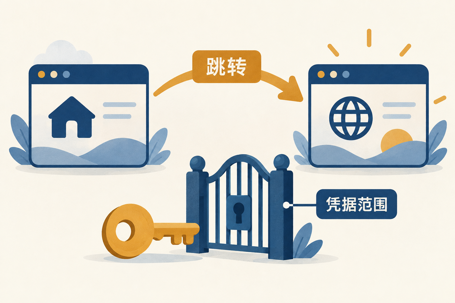 重定向时访问新目标与允许传递凭据的两项独立检查